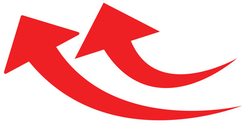 Two curved arrow pointing to the left on a white background. eps 10