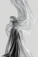 Fototapeta premium Ethereal flow: Abstract draping of fabric, capturing light and shadow in a dance of fluid form and texture.