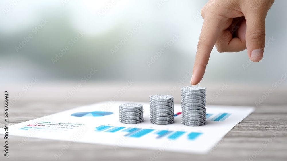 Aufkleber analyzing growth trends financial data visualization office workspace infographic professional envir