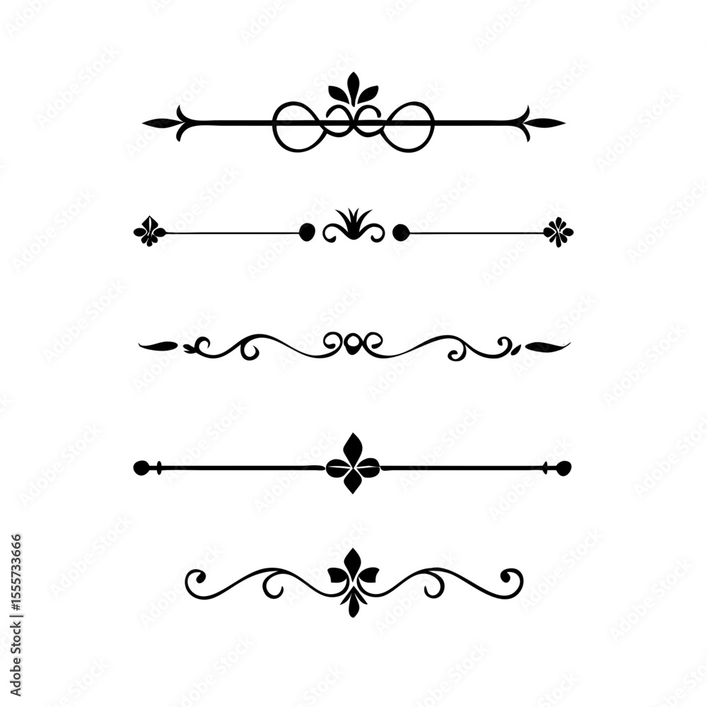 Poster decorative simple divider. text dividers retro minimal line separators, vector isolated geometric we