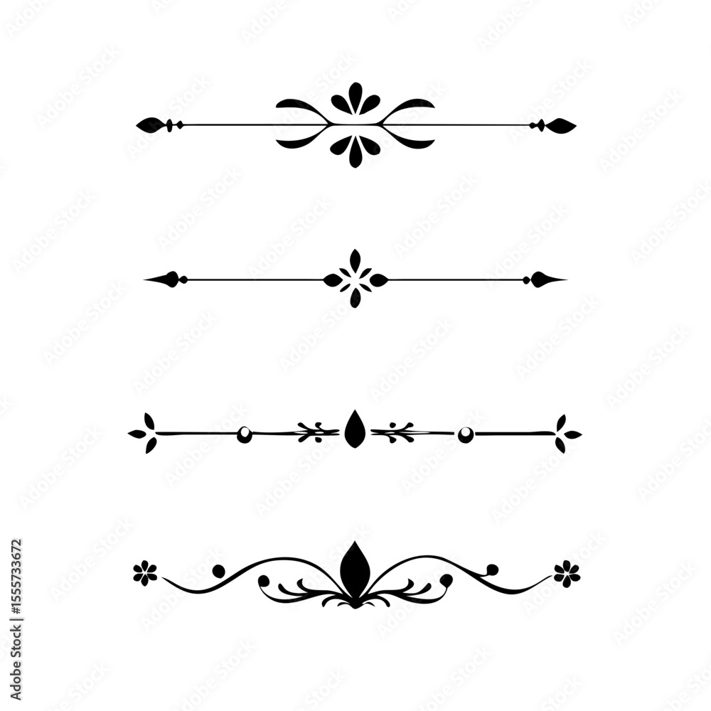 Poster decorative simple divider. text dividers retro minimal line separators, vector isolated geometric we