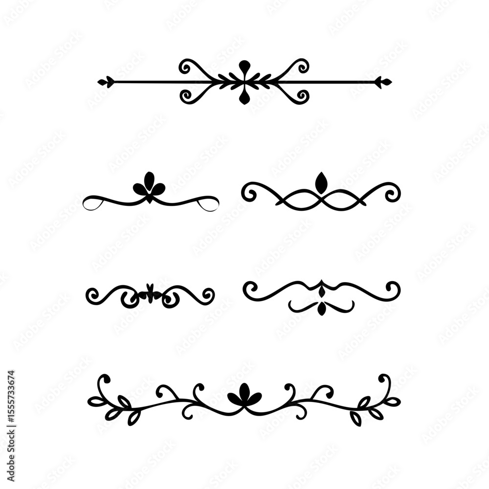 Poster decorative simple divider. text dividers retro minimal line separators, vector isolated geometric we