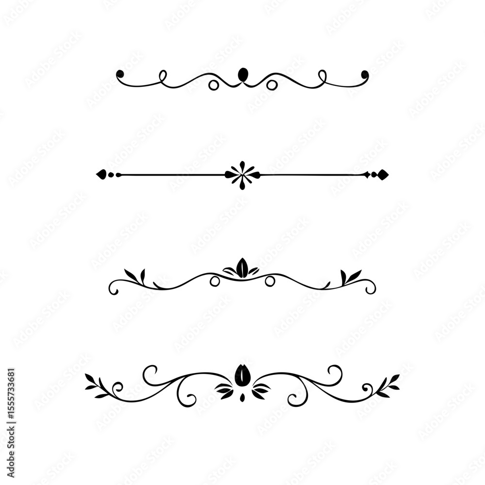 Poster decorative simple divider. text dividers retro minimal line separators, vector isolated geometric we