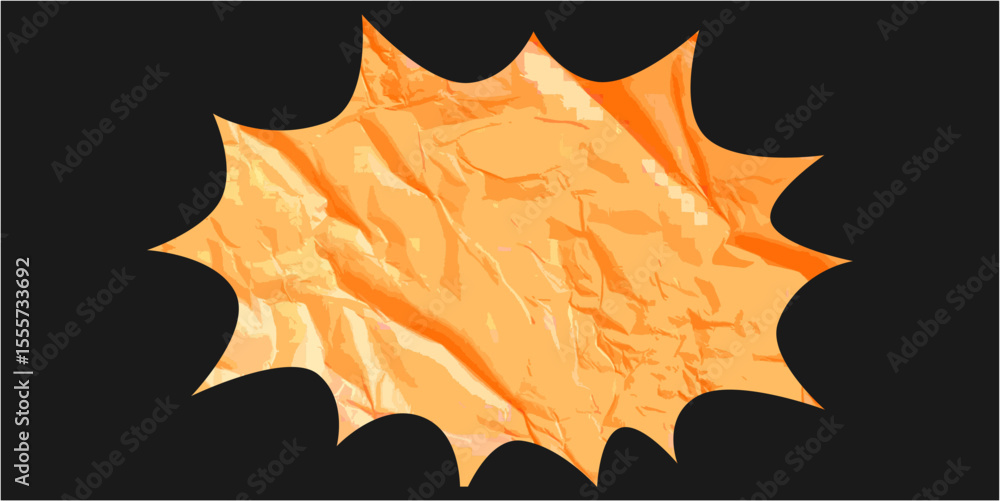 Poster blow shape in wrinkle paper texture vector, combining movement or impact with a distressed, textured