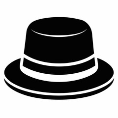 Simple black hat illustration isolated on a white background perfect for graphic design projects