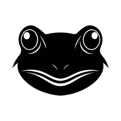 Frog Face Silhouette Vector Graphic  