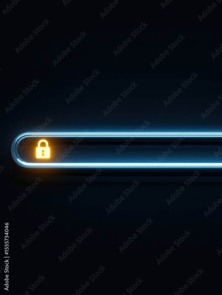 Poster Internet browser bar features a glowing lock symbol, signaling secure browsing. The upper part remains clear, enhancing focus on online safety.
