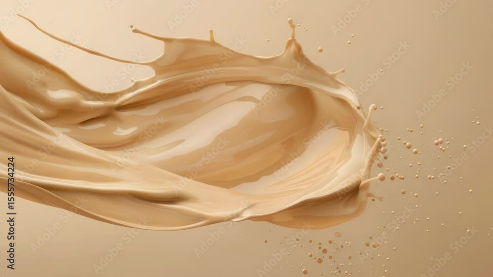 Poster a close-up view of a liquid splash on a white surface