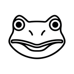 Minimalist Frog Face Line Art  