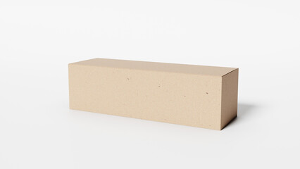 long cardboard box on white background