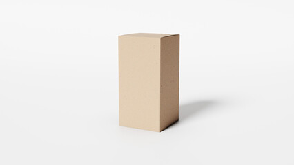 tall cardboard box on white background
