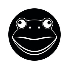 Round Frog Face with Bright Features  