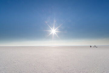 Salt lake named Lake Tuz is the second largest lake in Turkey and one of the largest hypersaline lakes in the world