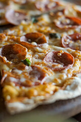 Close up of pepperoni pizza