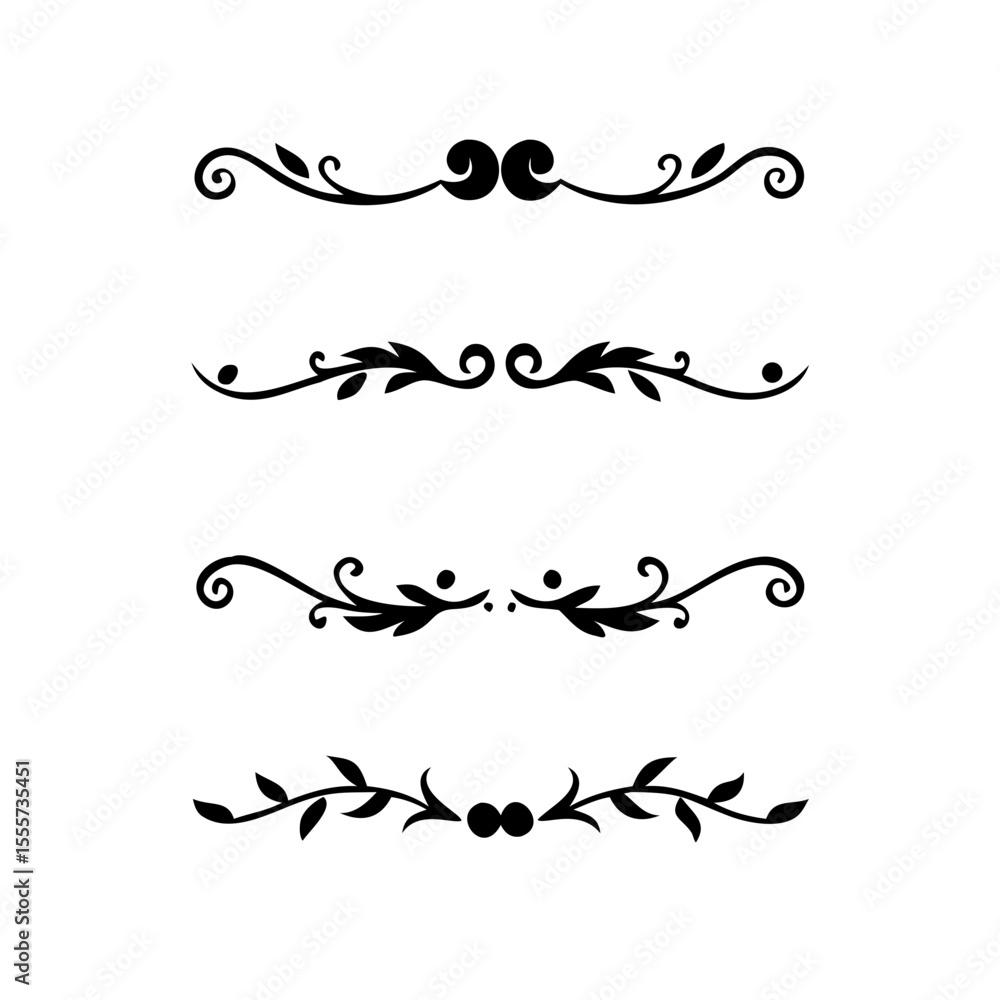 Poster decorative simple divider. text dividers retro minimal line separators, vector isolated geometric we