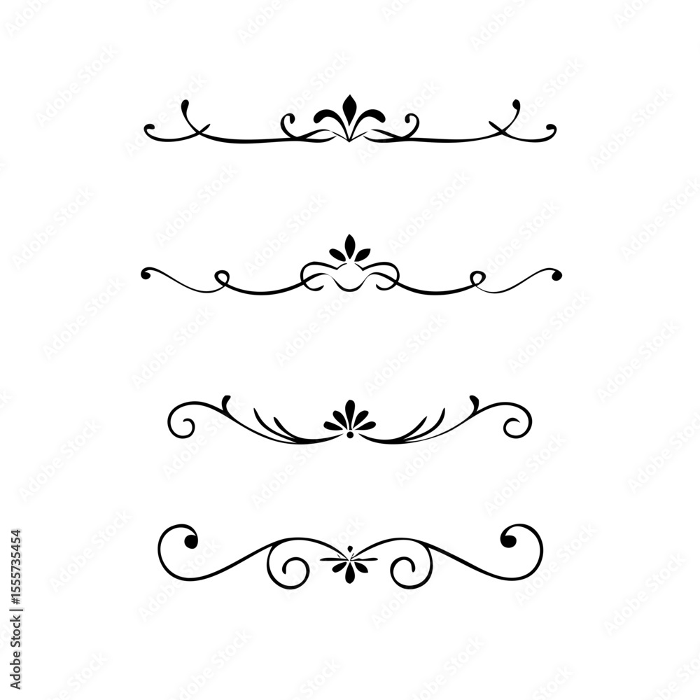 Poster decorative simple divider. text dividers retro minimal line separators, vector isolated geometric we