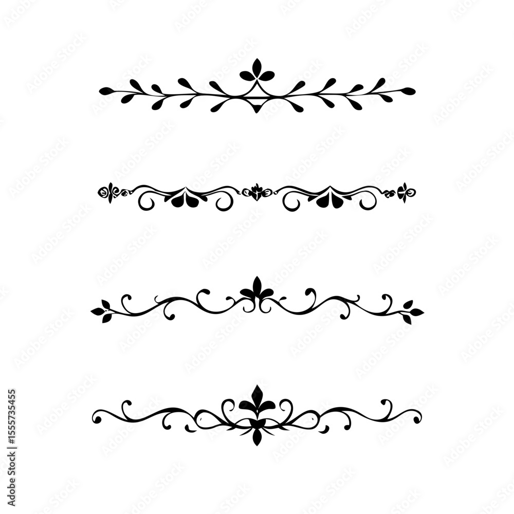 Poster decorative simple divider. text dividers retro minimal line separators, vector isolated geometric we
