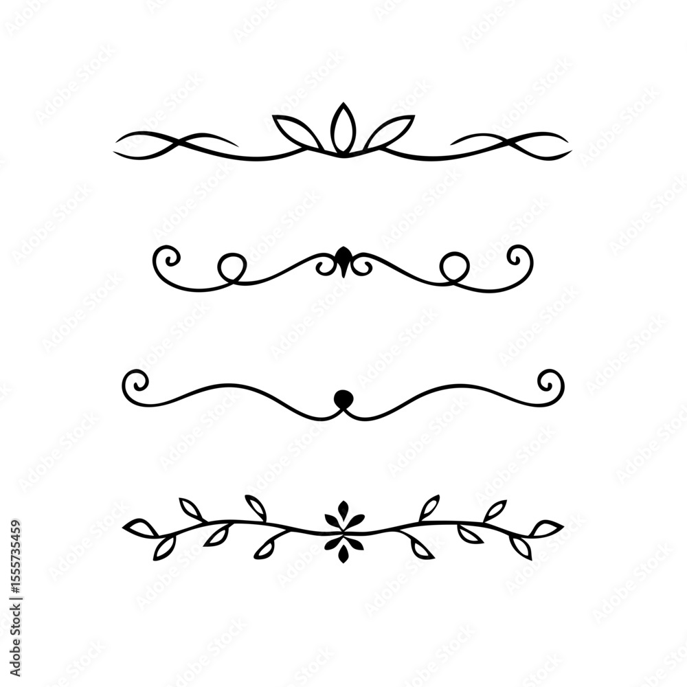 Poster decorative simple divider. text dividers retro minimal line separators, vector isolated geometric we