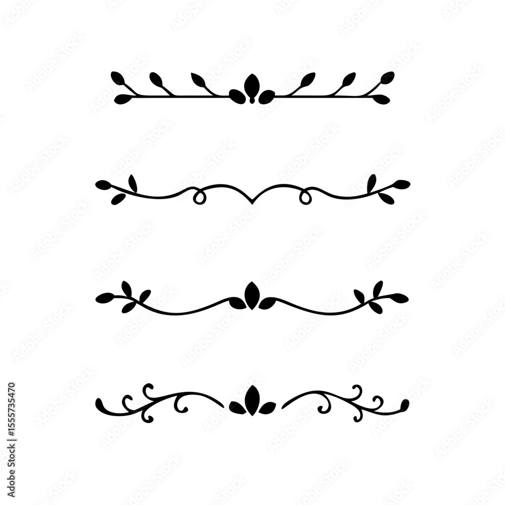 Poster decorative simple divider. text dividers retro minimal line separators, vector isolated geometric we