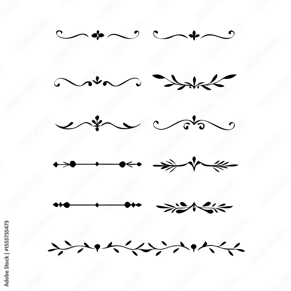 Poster decorative simple divider. text dividers retro minimal line separators, vector isolated geometric we