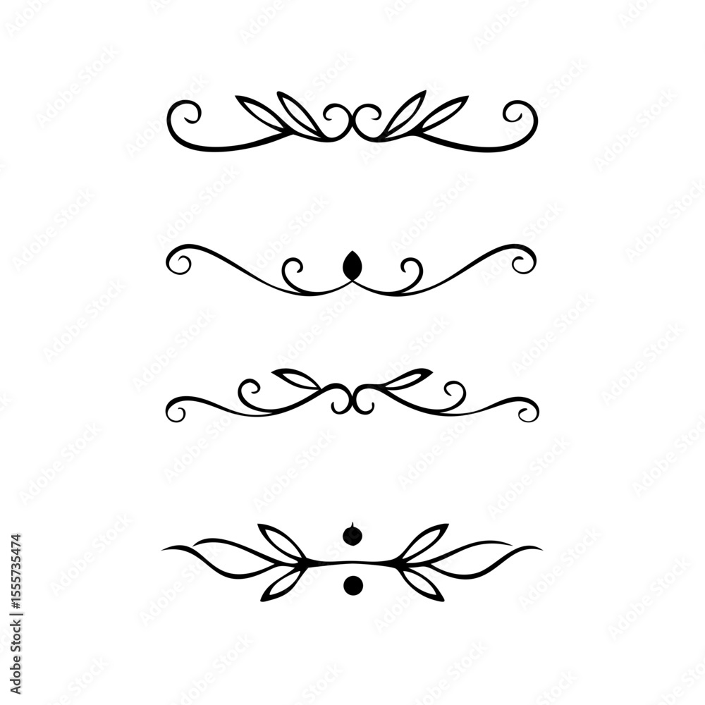 Poster decorative simple divider. text dividers retro minimal line separators, vector isolated geometric we