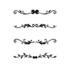 Decorative simple divider. Text dividers retro minimal line separators,  Vector isolated geometric wedding card heart separator elements set. Text dividers. . Hand drawn vector illustration. 
