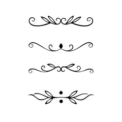 Decorative simple divider. Text dividers retro minimal line separators,  Vector isolated geometric wedding card heart separator elements set. Text dividers. . Hand drawn vector illustration. 
