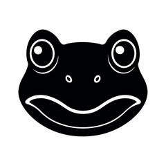 Adorable Frog Face Sticker Illustration  