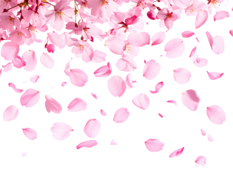 Falling Cherry Blossom Petals – Transparent Background PNG Spring Effect - Powered by Adobe