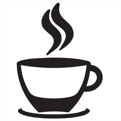 Minimal Coffee Cup Logo Design, Silhouette Style Vector Graphic, Clean and Modern Minimalist Coffee Mug Icon for Cafes, Coffee Shops, Beverage Branding, and Cafe Packaging
