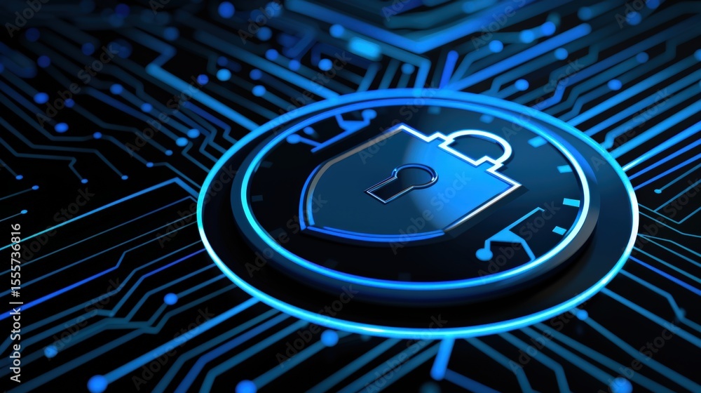 Poster cybersecurity measures protecting data integrity digital environment visual content technology close