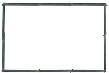 Isolated frame made of construction nails on white background