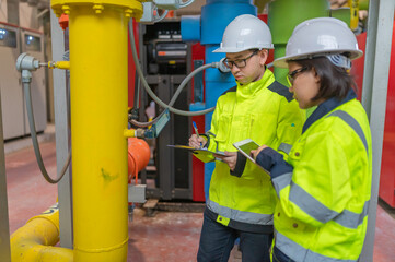 Maintenance technician at a heating plant,Petrochemical workers supervise the operation of gas and...