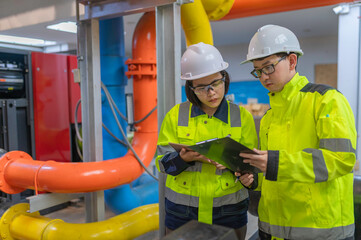 Maintenance technician at a heating plant,Petrochemical workers supervise the operation of gas and...
