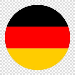 Flag of Germany. Germany circle flag logo icon computer vector illustration design. Checkerboard background.