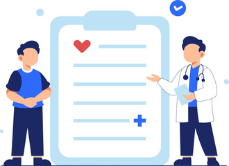 Doctor and patient engaged in medical checkup consultation highlighting healthcare communication