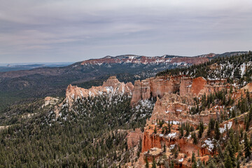 Farview Point / Piracy Point, Bryce Canyon National Park, Utah. Claron Formation, (Tcp) Pink...