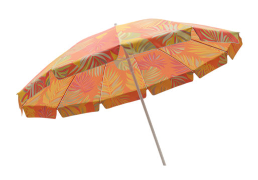 Vibrant Beach Parasol: Summer Sunshade, Orange and Yellow Pattern