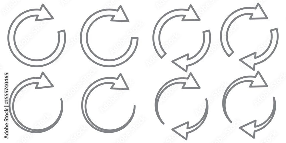 Poster circle arrow icon set. circular arrow icon, refresh, reload, rotation. green recycle vector icon sym