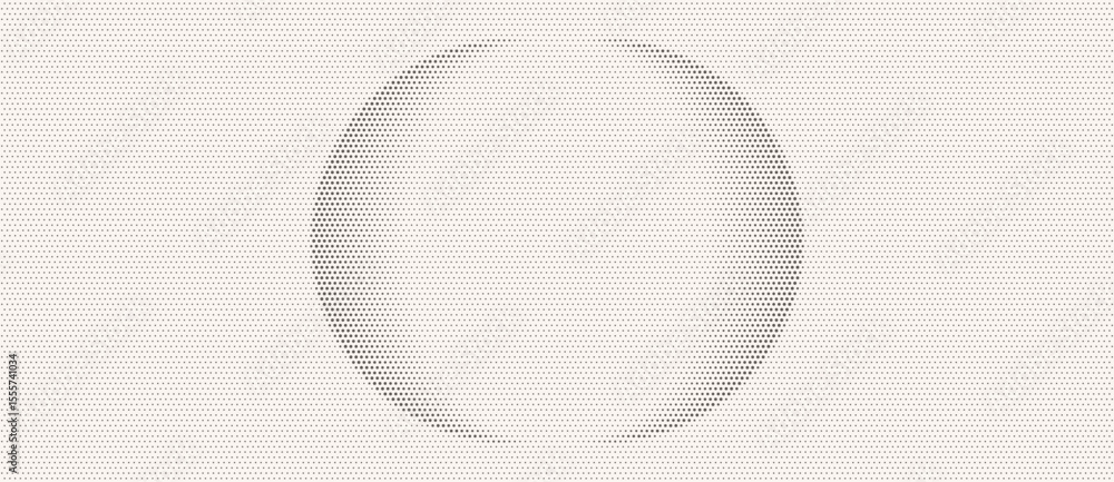 Poster Halftone circle with gradient as background. Abstract vector semi circles with dots. Black dots on a white background.