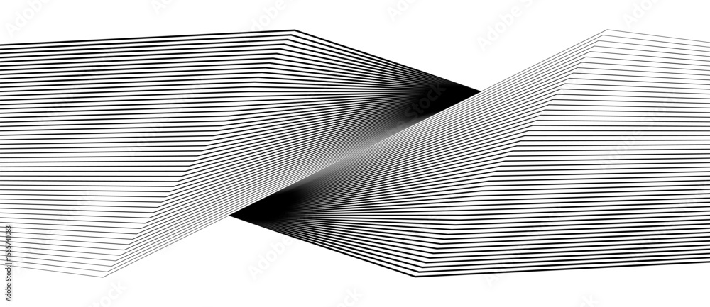 Aufkleber abstract background with lines. stripes optical art illusion. balck and white illustration.