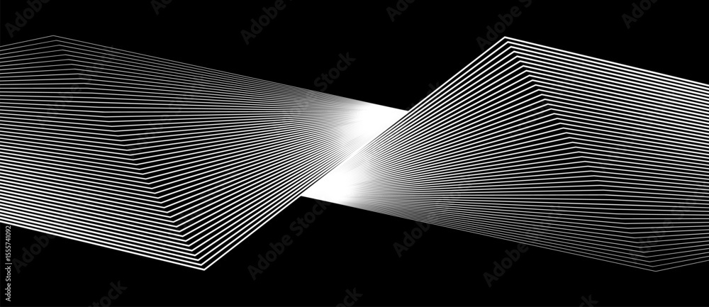 Aufkleber abstract background with lines. stripes optical art illusion. balck and white illustration.