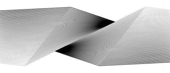 Fototapeta premium Abstract background with lines. Stripes optical art illusion. Balck and white illustration.