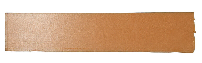 Isolated broken piece of red foam on white background