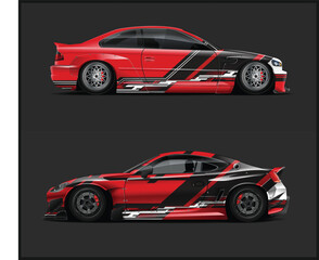Red and Black Racing Car Wrap Designs Two