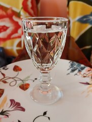 Glass of water in a restaurant