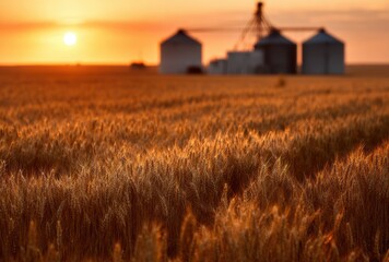 sunset over the field