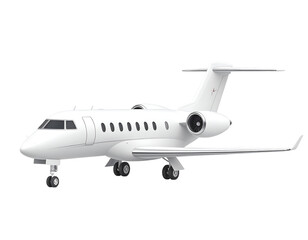 Obraz premium White Private Jet 3D Render