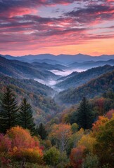 sunset in the mountains