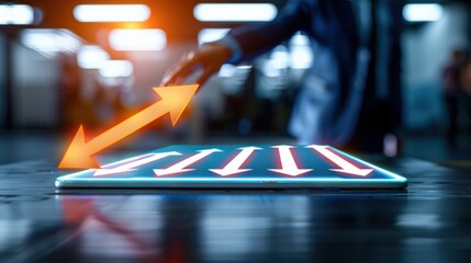 Digital interaction modern office infographic high-tech environment close-up view innovative user experience